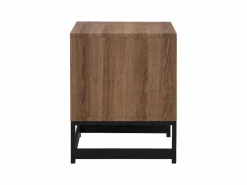 Conjunto de 2 mesitas de noche, 1 cajón y 1 estante abierto, MDF y acero, natural y negro - CARATANA^Vente-unique