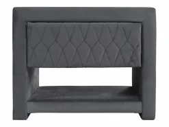 Vente-unique Conjunto de 2 mesitas de noche con cajón y hueco en Terciopelo gris - DANIELE Gris antracita