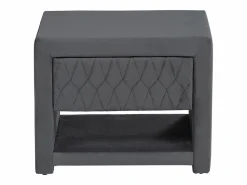 Vente-unique Conjunto de 2 mesitas de noche con cajón y hueco en Terciopelo gris - DANIELE Gris antracita