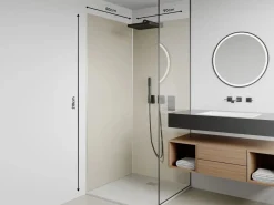 Vente-unique Panel Mural Para Ducha|Conjunto de 2 paneles de ducha en aluminio con perfiles - 2 x L90 x Alt. 210 cm - ITZIAR