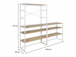 Conjunto de 3 percheros modulares para buhardilla 300x85cm KADRA^