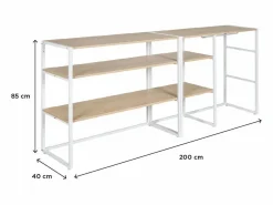 Conjunto de 2 percheros modulares para buhardilla 200x85cm KADRA Blanco Clearance