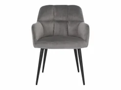 Conjunto de 6 sillas acolchadas Con reposabrazos - Terciopelo y metal negro. . PEGA^Vente-unique Discount