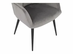 Conjunto de 6 sillas acolchadas Con reposabrazos - Terciopelo y metal negro. . PEGA^Vente-unique Discount