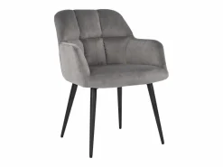Vente-unique Sillas Y Lotes De Sillas|Conjunto de 2 sillas acolchadas Con reposabrazos - Terciopelo y metal negro. . PEGA