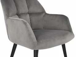 Vente-unique Sillas Y Lotes De Sillas|Conjunto de 2 sillas acolchadas Con reposabrazos - Terciopelo y metal negro. . PEGA