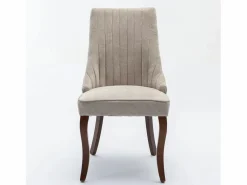 Conjunto de 2 sillas con patas de madera curvadas y respaldo alto.^Hauss Spole Sale