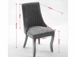 Conjunto de 2 sillas con patas de madera curvadas y respaldo alto.^Hauss Spole Sale