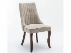 Conjunto de 2 sillas con patas de madera curvadas y respaldo alto.^Hauss Spole Sale