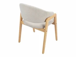Vente-unique Sillas Y Lotes De Sillas|Conjunto de 6 sillas con brazos en tela y madera de caucho - y Natural - SOLUNA