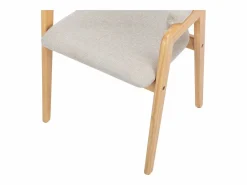 Vente-unique Sillas Y Lotes De Sillas|Conjunto de 6 sillas con brazos en tela y madera de caucho - y Natural - SOLUNA