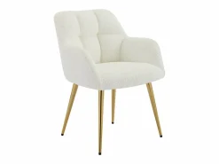 Vente-unique Sillas Y Lotes De Sillas|Conjunto de 2 sillas con brazos - Tela de bouclé y metal dorado - - PEGA