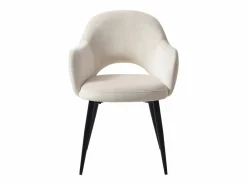 Maison Céphy Conjunto de 2 sillas con reposabrazos de terciopelo y metal negro - - ALSEY de Beige Clearance