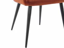 Vente-unique Conjunto de 2 sillas con reposabrazos de terciopelo y metal negro - - ELEANA Terracota Discount