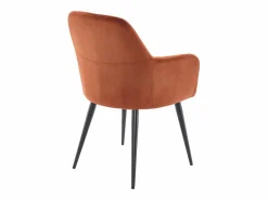 Vente-unique Conjunto de 2 sillas con reposabrazos de terciopelo y metal negro - - ELEANA Terracota Discount
