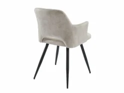 Vente-unique Conjunto de 6 sillas con reposabrazos en tela y metal negro - - KADIJA Beige Discount