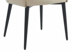 Vente-unique Sillas Y Lotes De Sillas|Conjunto de 6 sillas con reposabrazos en piel sintética y metal negro - - MIALOV
