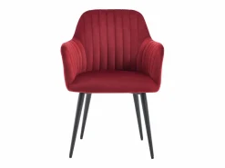 Vente-unique Colección Rouge Passion|Conjunto de 2 sillas con reposabrazos de terciopelo y metal negro - Burdeos - ELEANA