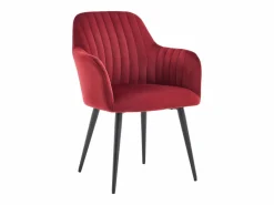 Vente-unique Colección Rouge Passion|Conjunto de 2 sillas con reposabrazos de terciopelo y metal negro - Burdeos - ELEANA