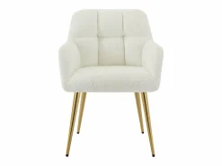 Conjunto de 6 sillas con reposabrazos - Tela de bouclé y metal dorado - - PEGA^Vente-unique Best