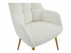 Conjunto de 6 sillas con reposabrazos - Tela de bouclé y metal dorado - - PEGA^Vente-unique Best