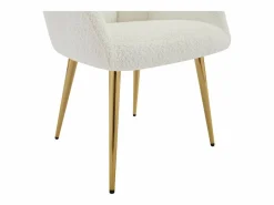 Conjunto de 6 sillas con reposabrazos - Tela de bouclé y metal dorado - - PEGA^Vente-unique Best