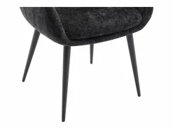 Vente-unique Conjunto de 6 sillas con reposabrazos de tela texturizada y metal - - LASSANDRA Negro