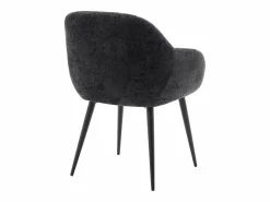 Vente-unique Conjunto de 6 sillas con reposabrazos de tela texturizada y metal - - LASSANDRA Negro