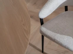 Vente-unique Conjunto de 2 sillas con reposabrazos de tela y metal negro - - AVRELA Beige Sale