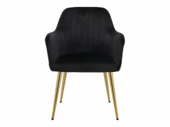 Conjunto de 2 sillas con reposabrazos de terciopelo y metal dorado - - ELEANA^Vente-unique Sale