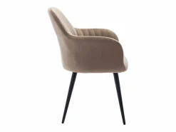 Vente-unique Sillas Y Lotes De Sillas|Conjunto de 2 sillas Con reposabrazos - Terciopelo y metal negro - - ELEANA