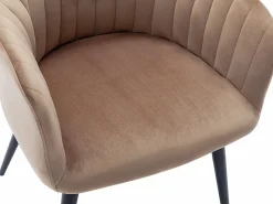 Vente-unique Sillas Y Lotes De Sillas|Conjunto de 2 sillas Con reposabrazos - Terciopelo y metal negro - - ELEANA