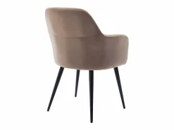 Vente-unique Sillas Y Lotes De Sillas|Conjunto de 2 sillas Con reposabrazos - Terciopelo y metal negro - - ELEANA
