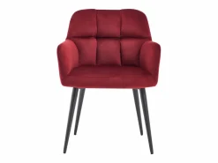 PASCAL MORABITO Colección Rouge Passion|Conjunto de 2 sillas con reposabrazos - Terciopelo y metal - Burdeos - PEGA de