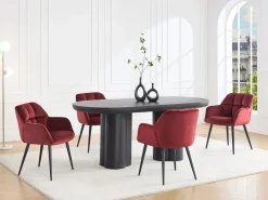 PASCAL MORABITO Colección Rouge Passion|Conjunto de 2 sillas con reposabrazos - Terciopelo y metal - Burdeos - PEGA de