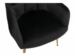 Vente-unique Conjunto de 2 sillas con reposabrazos de terciopelo y metal dorado - - PEGA Negro New