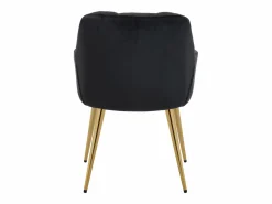 Vente-unique Conjunto de 2 sillas con reposabrazos de terciopelo y metal dorado - - PEGA Negro New