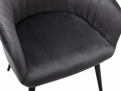 Conjunto de 2 sillas Con reposabrazos - Terciopelo y metal negro - Gris - ELEANA^Vente-unique Clearance