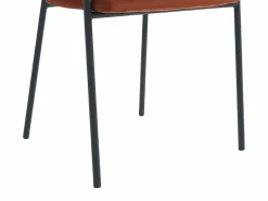 Vente-unique Sillas Y Lotes De Sillas|Conjunto de 2 sillas con reposabrazos de terciopelo y metal negro - - ORDIDA