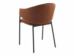 Vente-unique Sillas Y Lotes De Sillas|Conjunto de 2 sillas con reposabrazos de terciopelo y metal negro - - ORDIDA
