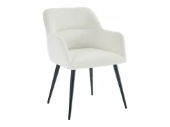 Conjunto de 2 sillas con reposabrazos de tela bouclé y metal negro - - HEKA^Vente-unique Outlet