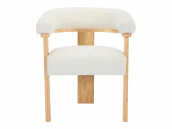 Conjunto de 2 sillas con reposabrazos en tela bouclé y hevea - Blanco y natural - LIVELIA^Vente-unique Best