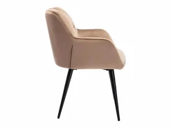 Vente-unique Conjunto de 2 sillas de comedor acolchadas Con reposabrazos - Terciopelo y metal negro. . PEGA Beige Discount