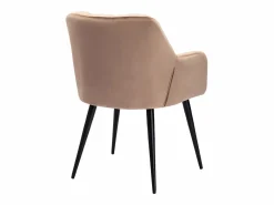 Vente-unique Conjunto de 2 sillas de comedor acolchadas Con reposabrazos - Terciopelo y metal negro. . PEGA Beige Discount