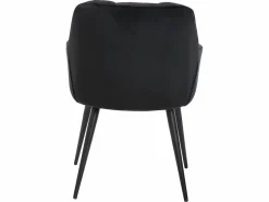 Vente-unique Conjunto de 6 sillas de comedor acolchadas Con reposabrazos - Terciopelo y metal . . PEGA Negro