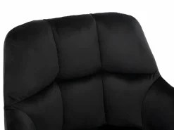 Vente-unique Conjunto de 6 sillas de comedor acolchadas Con reposabrazos - Terciopelo y metal . . PEGA Negro