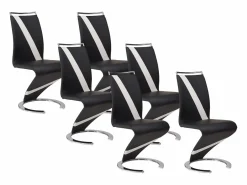Vente-unique Sillas Y Lotes De Sillas|Conjunto de 6 sillas de piel sintética y blanco TWIZY