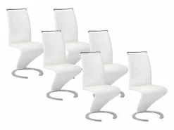 Vente-unique Conjunto de 6 sillas de piel sintética TWIZY Blanco Best