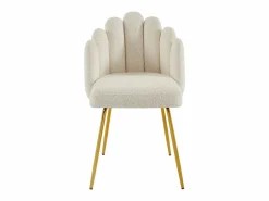 Vente-unique Conjunto de 2 sillas de tejido bouclé y metal dorado - - ALTINAM de Pascal MORABITO Crema Best