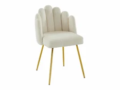 Vente-unique Conjunto de 2 sillas de tejido bouclé y metal dorado - - ALTINAM de Pascal MORABITO Crema Best